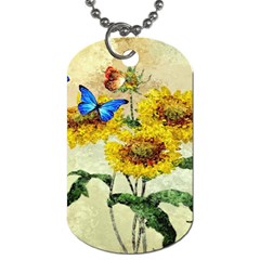 Backdrop Colorful Butterfly Dog Tag (two Sides) by Nexatart