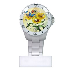 Backdrop Colorful Butterfly Plastic Nurses Watch by Nexatart