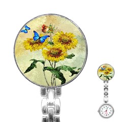 Backdrop Colorful Butterfly Stainless Steel Nurses Watch by Nexatart