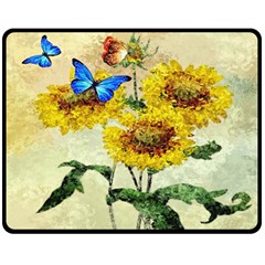 Backdrop Colorful Butterfly Double Sided Fleece Blanket (medium)  by Nexatart