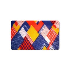 Background Fabric Multicolored Patterns Magnet (name Card) by Nexatart