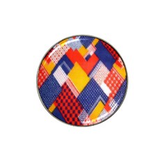 Background Fabric Multicolored Patterns Hat Clip Ball Marker (4 Pack) by Nexatart