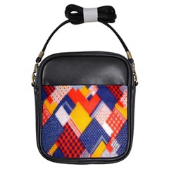 Background Fabric Multicolored Patterns Girls Sling Bags by Nexatart