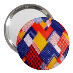 Background Fabric Multicolored Patterns 3  Handbag Mirrors by Nexatart