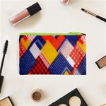 Background Fabric Multicolored Patterns Cosmetic Bag (XS) Back