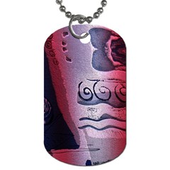 Background Fabric Patterned Blue White And Red Dog Tag (one Side) by Nexatart