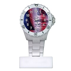 Background Fabric Patterned Blue White And Red Plastic Nurses Watch by Nexatart