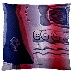 Background Fabric Patterned Blue White And Red Standard Flano Cushion Case (one Side) by Nexatart