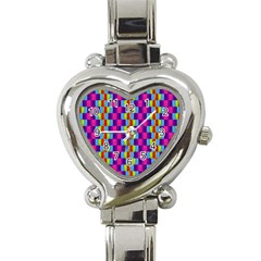 Background For Scrapbooking Or Other Patterned Wood Heart Italian Charm Watch by Nexatart