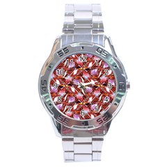 Background For Scrapbooking Or Other Shellfish Grounds Stainless Steel Analogue Watch by Nexatart