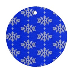 Background For Scrapbooking Or Other Snowflakes Patterns Ornament (round) by Nexatart