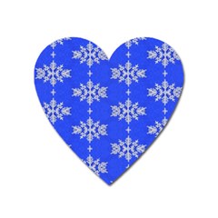 Background For Scrapbooking Or Other Snowflakes Patterns Heart Magnet by Nexatart