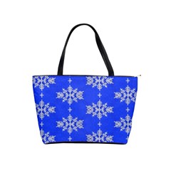 Background For Scrapbooking Or Other Snowflakes Patterns Shoulder Handbags by Nexatart