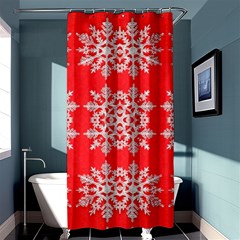 Background For Scrapbooking Or Other Stylized Snowflakes Shower Curtain 36  X 72  (stall)  by Nexatart