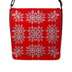 Background For Scrapbooking Or Other Stylized Snowflakes Flap Messenger Bag (l)  by Nexatart