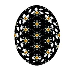 Background For Scrapbooking Or Other With Flower Patterns Oval Filigree Ornament (two Sides) by Nexatart