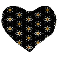 Background For Scrapbooking Or Other With Flower Patterns Large 19  Premium Heart Shape Cushions