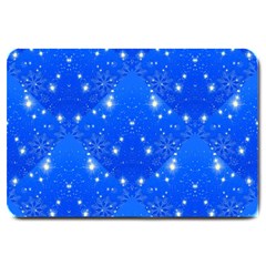 Background For Scrapbooking Or Other With Snowflakes Patterns Large Doormat  by Nexatart