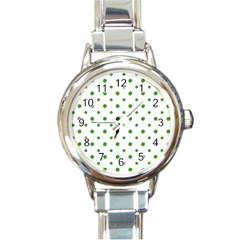 Saint Patrick Motif Pattern Round Italian Charm Watch