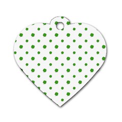 Saint Patrick Motif Pattern Dog Tag Heart (Two Sides)