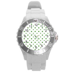 Saint Patrick Motif Pattern Round Plastic Sport Watch (L)