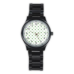 Saint Patrick Motif Pattern Stainless Steel Round Watch