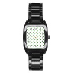 Saint Patrick Motif Pattern Stainless Steel Barrel Watch Front