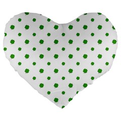 Saint Patrick Motif Pattern Large 19  Premium Flano Heart Shape Cushions