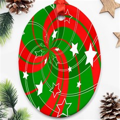 Background Abstract Christmas Oval Ornament (two Sides) by Nexatart