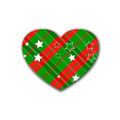 Background Abstract Christmas Rubber Coaster (heart)  by Nexatart