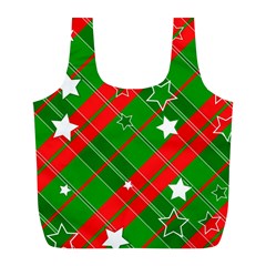 Background Abstract Christmas Full Print Recycle Bags (l)  by Nexatart