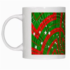 Background Abstract Christmas Pattern White Mugs by Nexatart