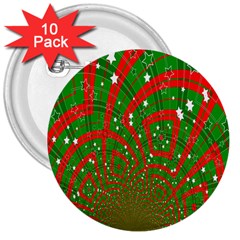 Background Abstract Christmas Pattern 3  Buttons (10 Pack)  by Nexatart