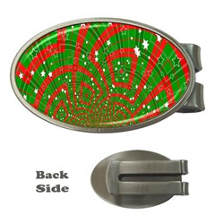 Background Abstract Christmas Pattern Money Clips (oval)  by Nexatart