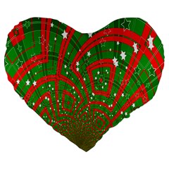 Background Abstract Christmas Pattern Large 19  Premium Heart Shape Cushions