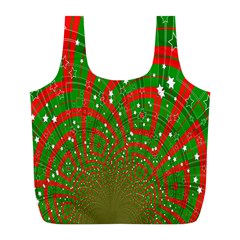 Background Abstract Christmas Pattern Full Print Recycle Bags (l)  by Nexatart