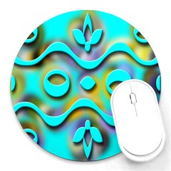 Background Braid Fantasy Blue Round Mousepads by Nexatart