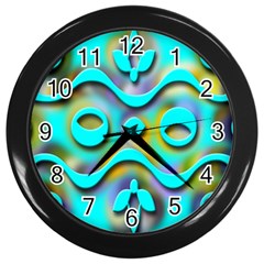 Background Braid Fantasy Blue Wall Clocks (black) by Nexatart