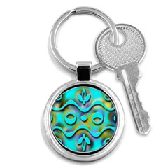 Background Braid Fantasy Blue Key Chains (round)  by Nexatart