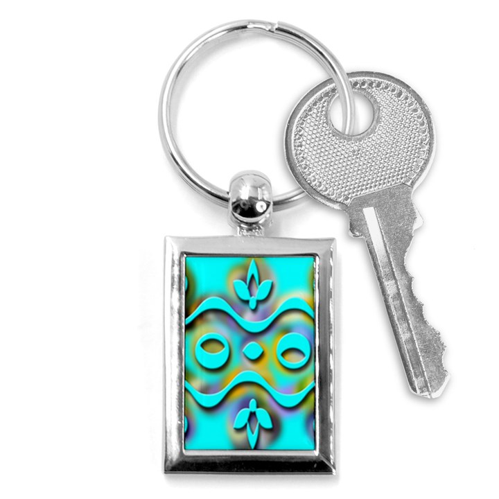 Background Braid Fantasy Blue Key Chains (Rectangle) 