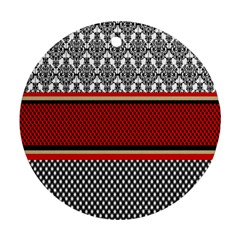 Background Damask Red Black Ornament (round) by Nexatart