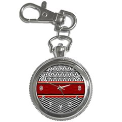 Background Damask Red Black Key Chain Watches by Nexatart