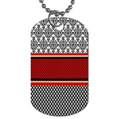 Background Damask Red Black Dog Tag (one Side) by Nexatart