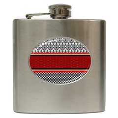 Background Damask Red Black Hip Flask (6 Oz) by Nexatart