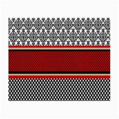 Background Damask Red Black Small Glasses Cloth (2-side) by Nexatart