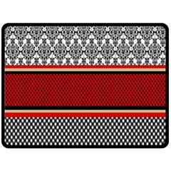 Background Damask Red Black Fleece Blanket (large)  by Nexatart