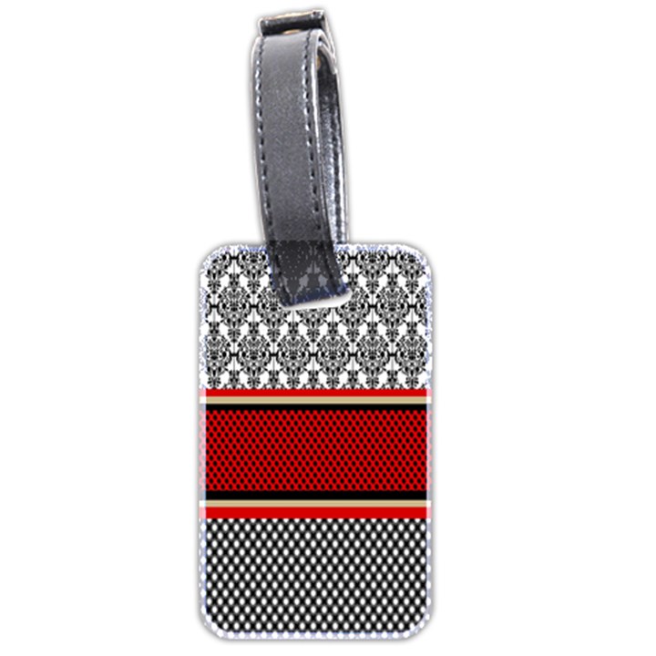 Background Damask Red Black Luggage Tags (Two Sides)