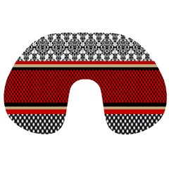 Background Damask Red Black Travel Neck Pillows by Nexatart