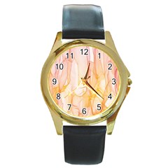 Background Modern Computer Design Round Gold Metal Watch by Nexatart