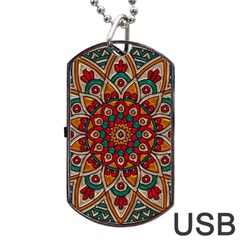 Background Metallizer Pattern Art Dog Tag Usb Flash (one Side) by Nexatart